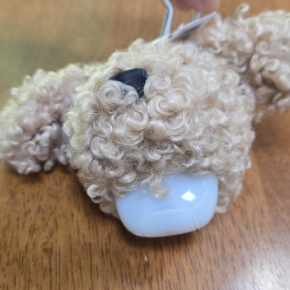 NWT BBW Golden Doodle Pup Pocketbac Holder Keychain + 1 Free Hand Sanitizer - Picture 5 of 6
